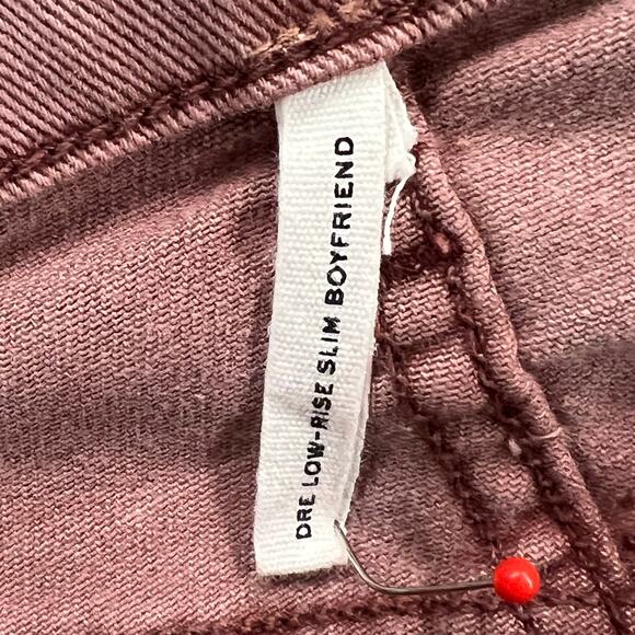Rag & Bone Dre Boyfriend Jeans Women 24 Light Plum Raw Hem Slim Low Rise Stretch - Picture 13 of 16